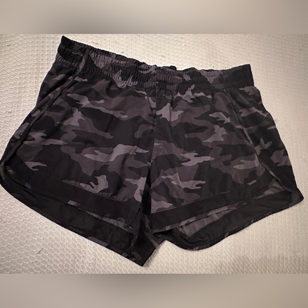 Athleta Black Camouflage Athletic Shorts